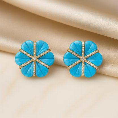 Celestial Blossom Turquoise Studs