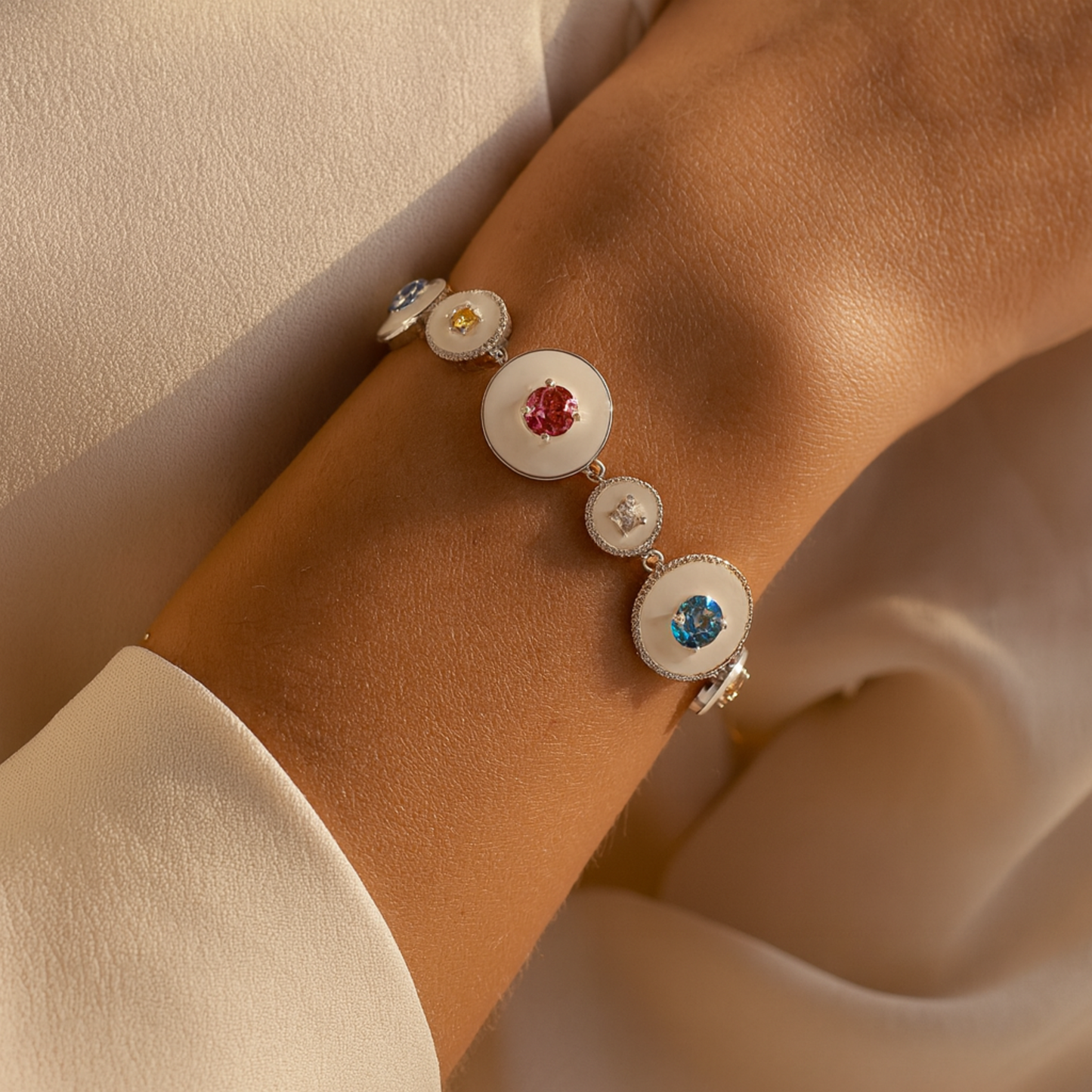 Gemstone Celestial Bracelet in 18K Yellow Gold