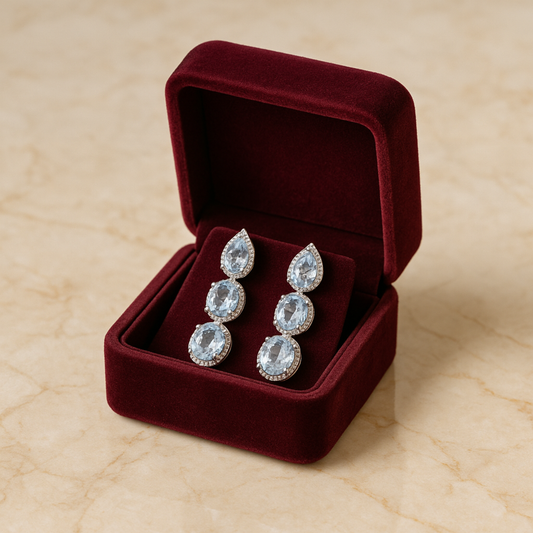 Arctic Grace Aquamarine and Diamond Drops