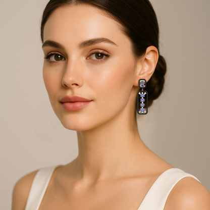 Ligne Royal Sapphire Onyx and Diamond Drops