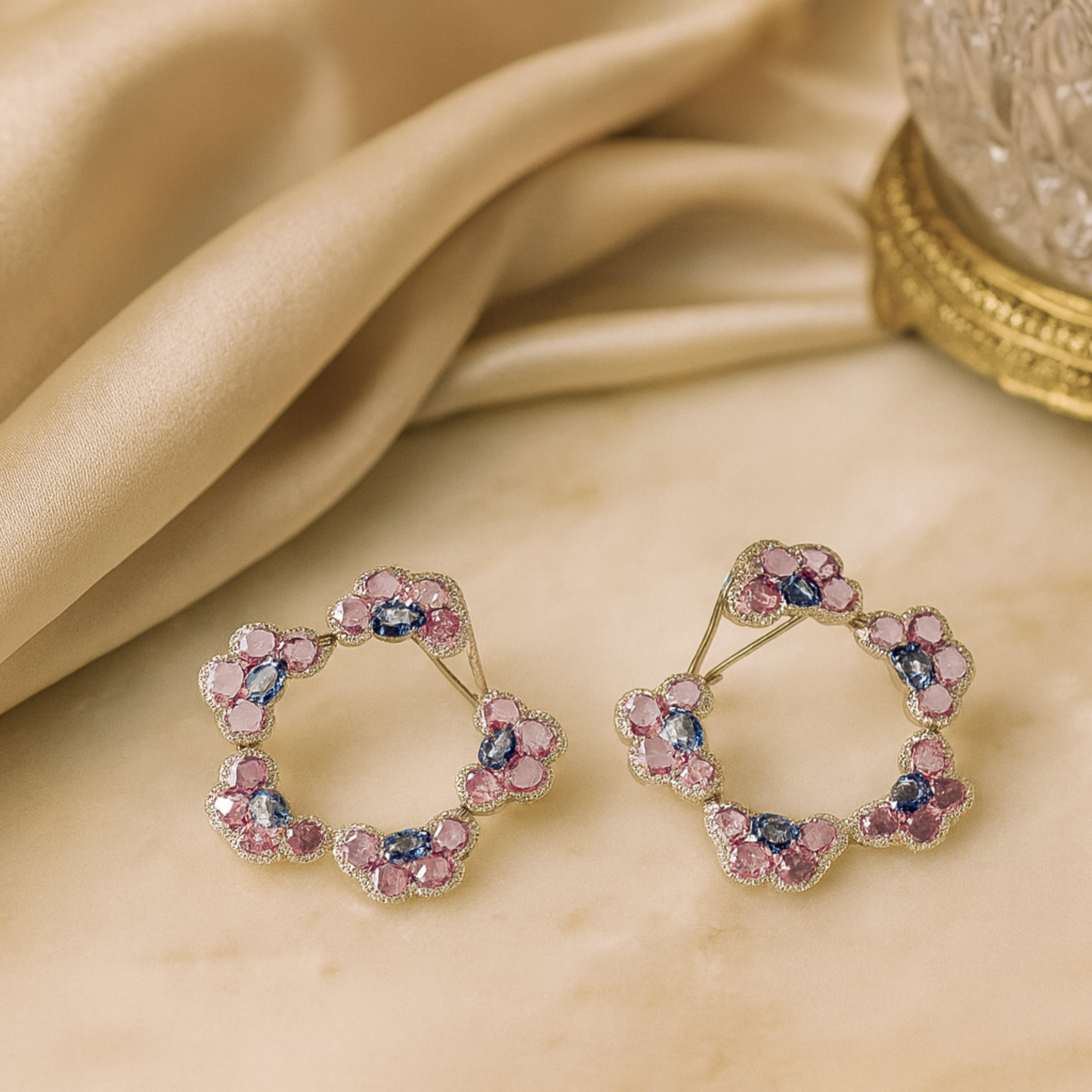 Diamond Violet Whimsy Hoops