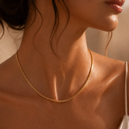 Gilded Mesh Chain Necklace