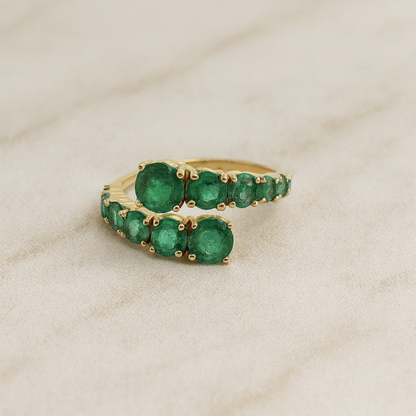 Emerald Cascade Ring