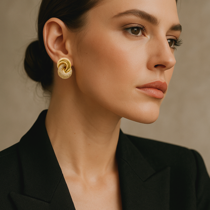 14K Yellow Gold Gilded Knot Earrings