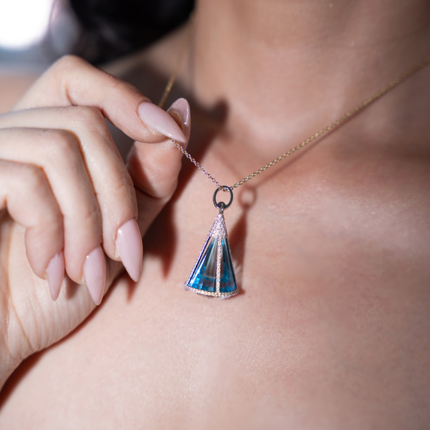 Lumière Atlantic Blue Topaz Pendant