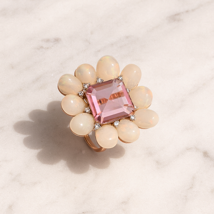 Opal & Diamond Celeste Fleur Ring