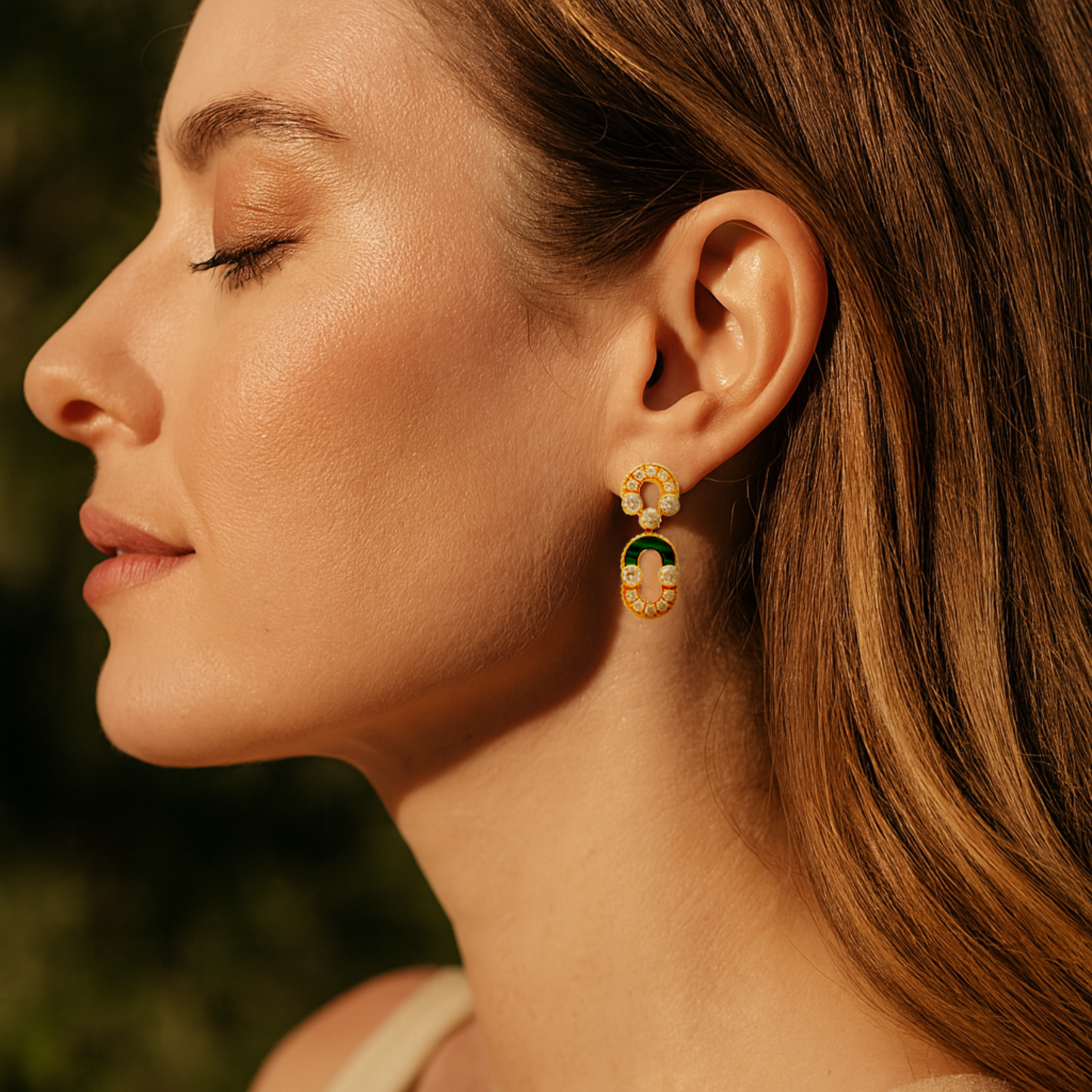 Verde Malachite Modern Earrings