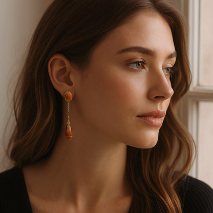 Coral Drop Earrings