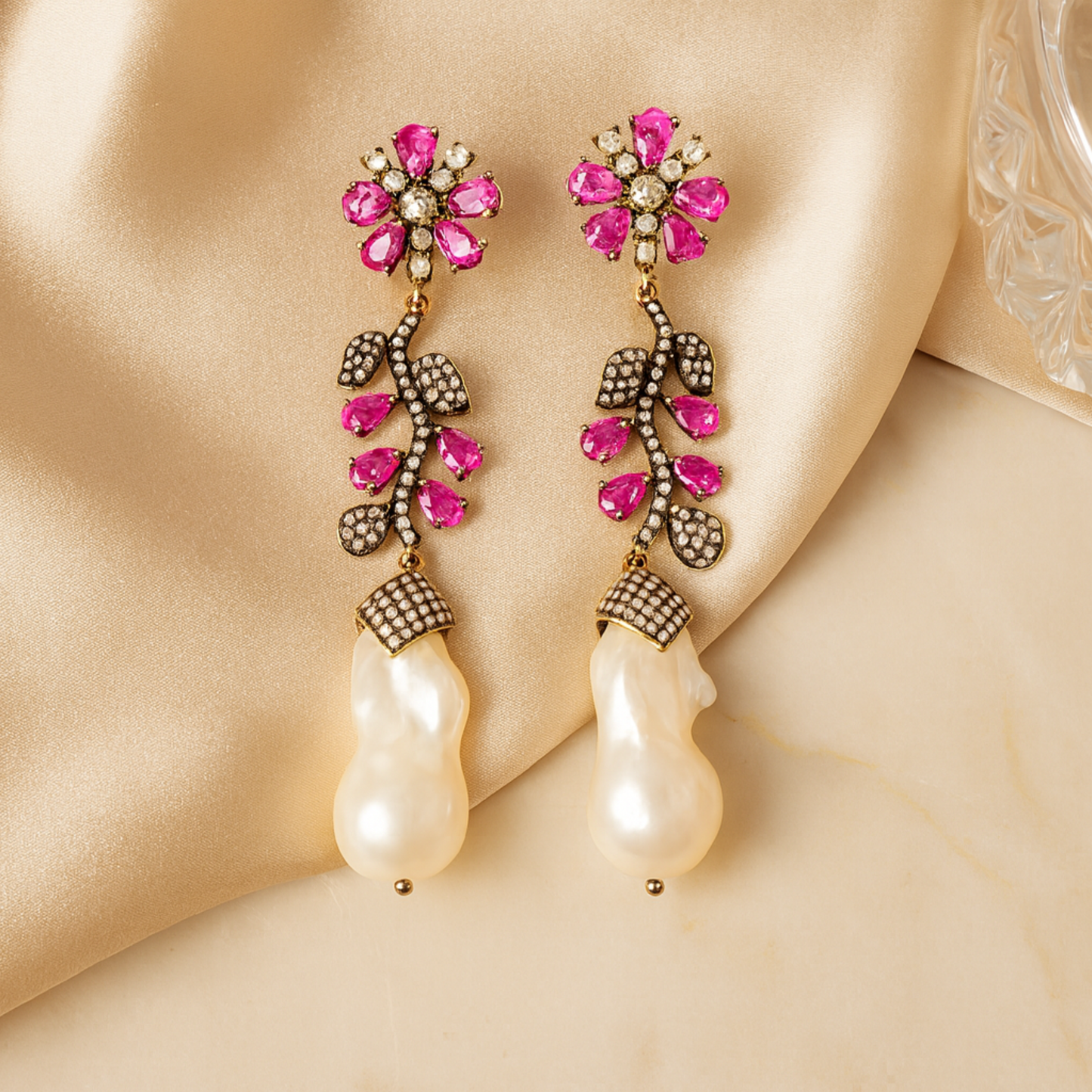 Wild bloom Ruby Earrings