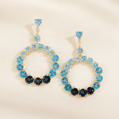 Silver Azure Halo Earrings