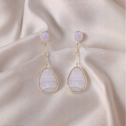 Blue Lace Agate Drop Earrings