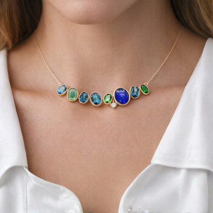 Blue Opal Bar Necklace