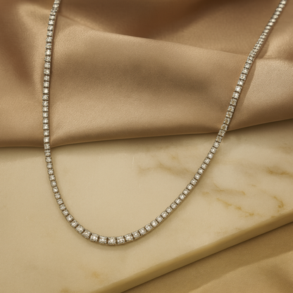 Gold Diamond Tennis Necklace