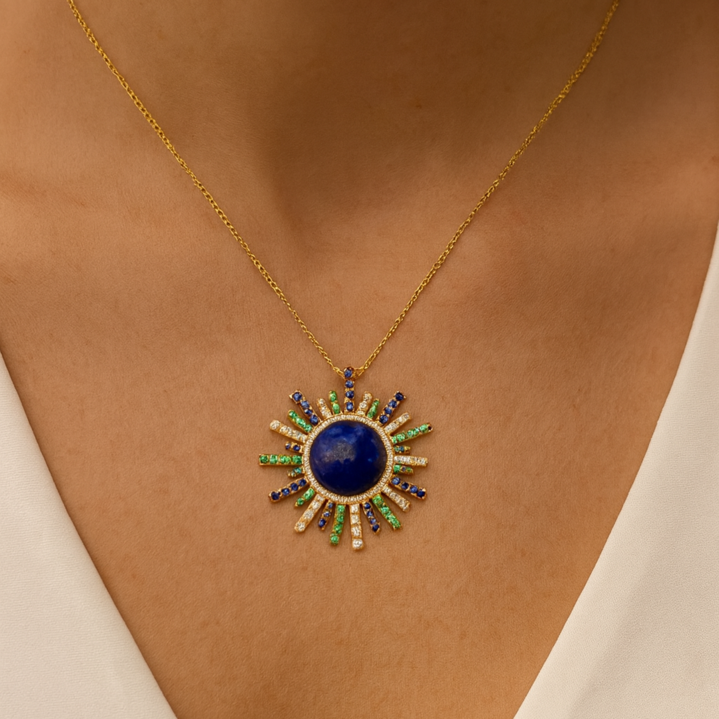 18K Yellow Gold Soleil Royale Pendant