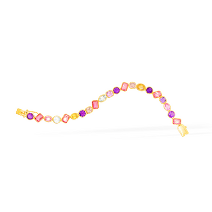 18K Yellow Gold Multi Gem Stone Royale Bracelet