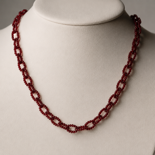 Ruby Links Garnet and Gold Necklace
