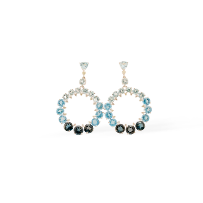 Silver Azure Halo Earrings