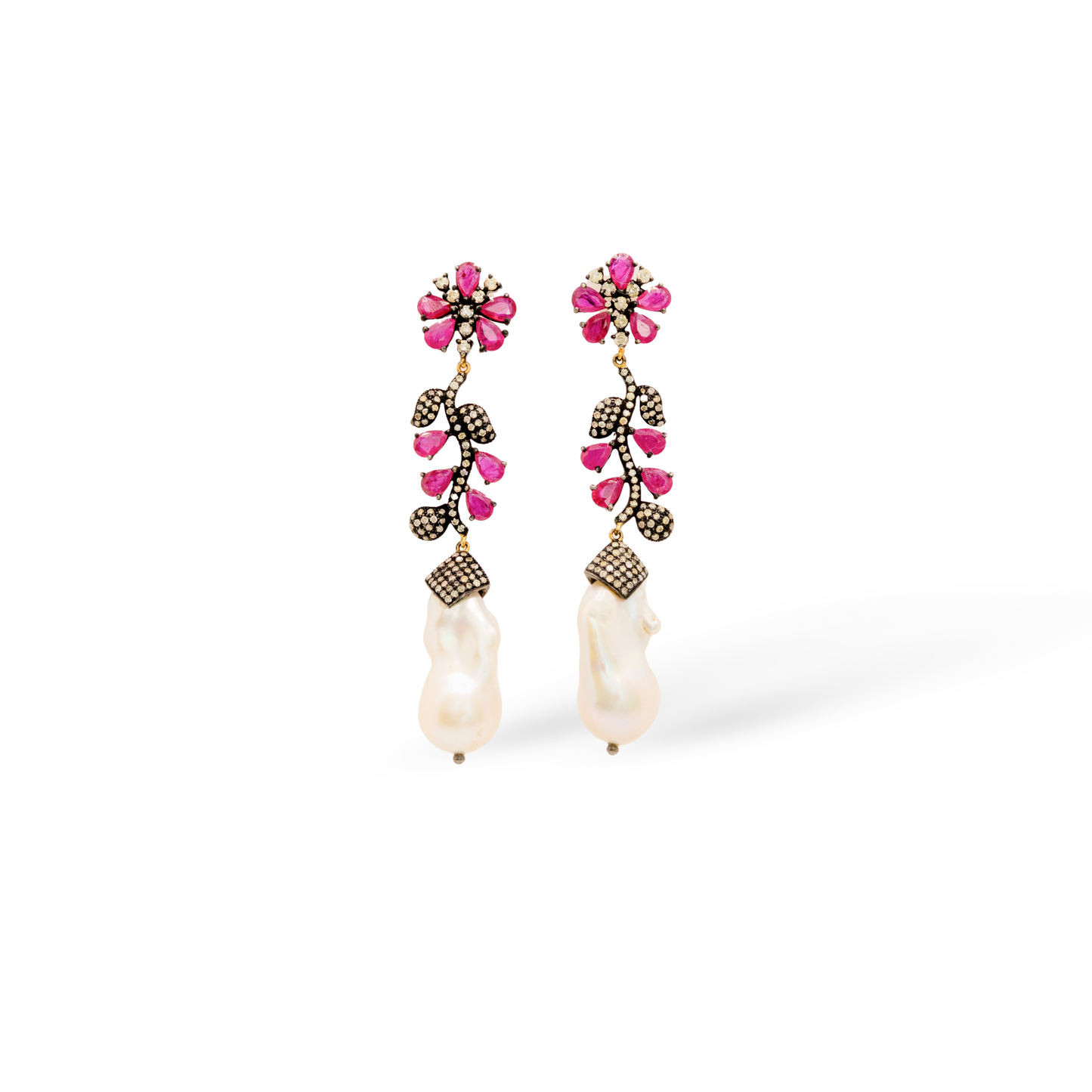 Wild bloom Ruby Earrings