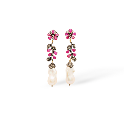 Wild bloom Ruby Earrings