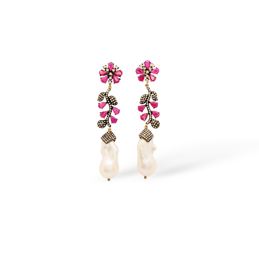 Wild bloom Ruby Earrings