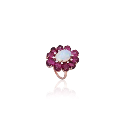 Opaline Blossom Ring