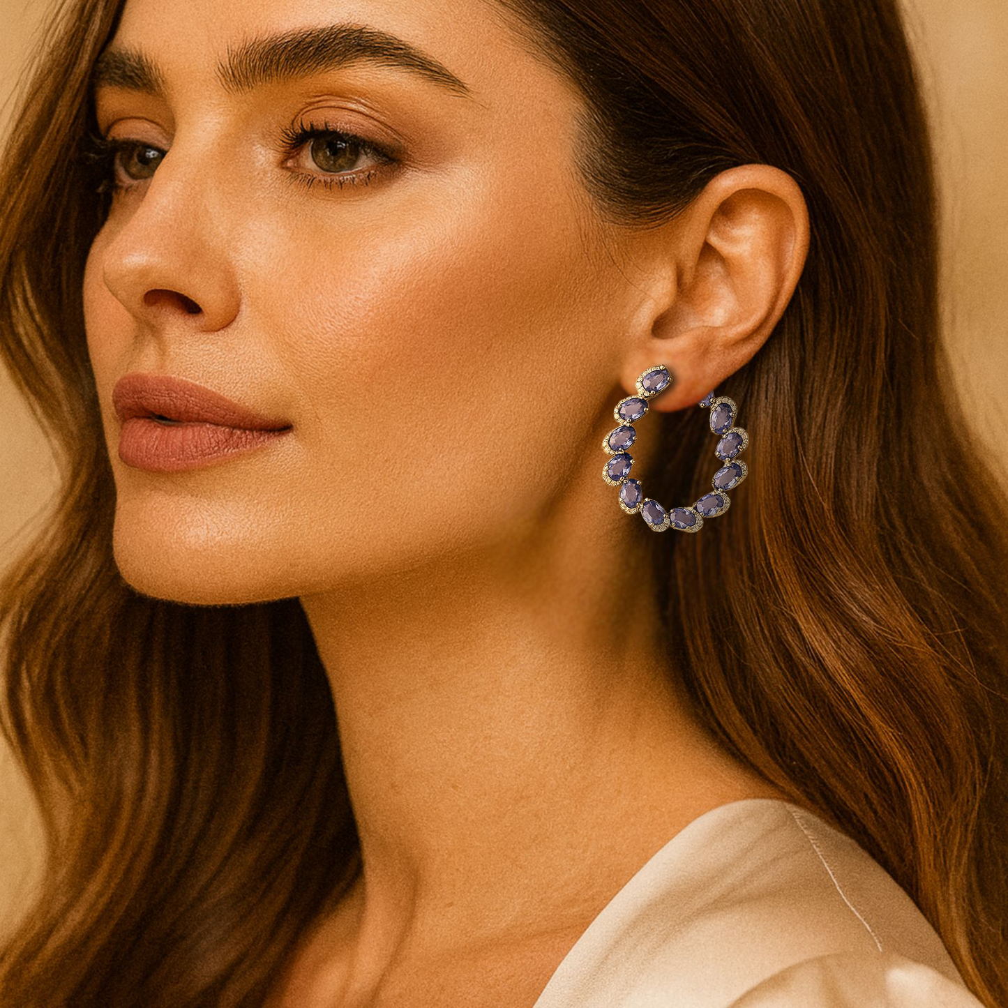 Luna d’Azur Sapphire and Diamond Earrings