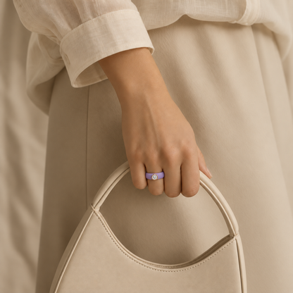 14K Yellow Gold Silicone Diamond Ring