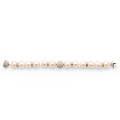 Silver 925 Snow White Tahitian Pearl Bracelet
